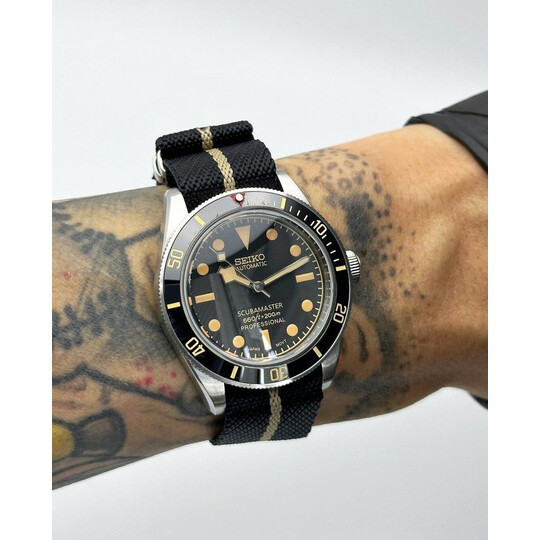 Custom Seiko Mod • BB58 no-date on Nato • 39mm